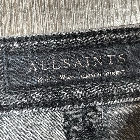 Allsaints Women’s Kim Twotone Jeans Size 26 Black - Picture 3 of 5